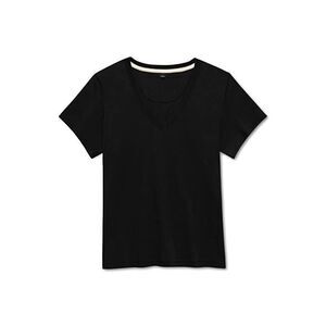 Label Go-to Vee T-Shirt Women's Medium Black Pima Cotton V-Neck Pullover JDM493
